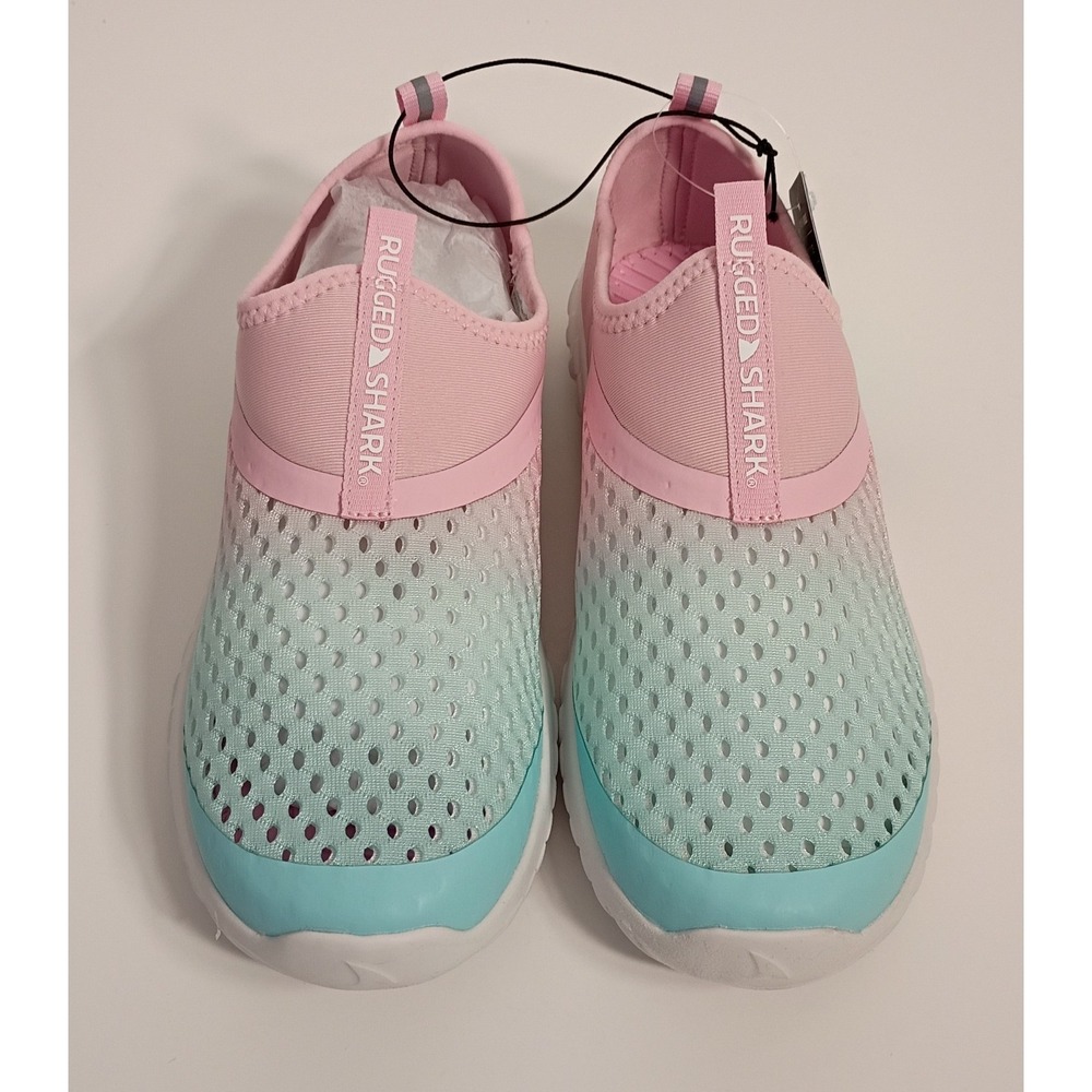 Women's Size 5 Rugged Shark Water Shoes Pink Teal Pretty‎ Water Shoes NWT
